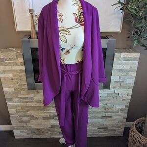 Revamped Vibrant Purple Women's Pantsuit